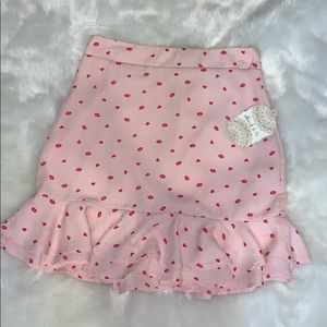 Pink Ruffle Mini Skirt